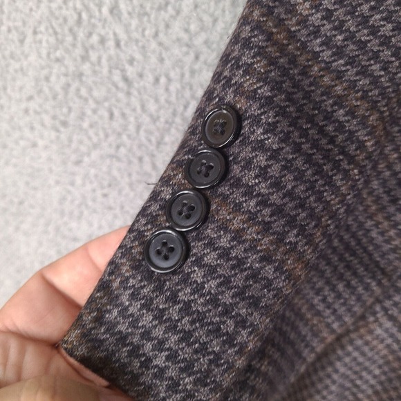 Eremenegildo Zegna Jacket Blazer Mens 44 US 52 Cashmere Silk Houndstooth Italy - Picture 4 of 16